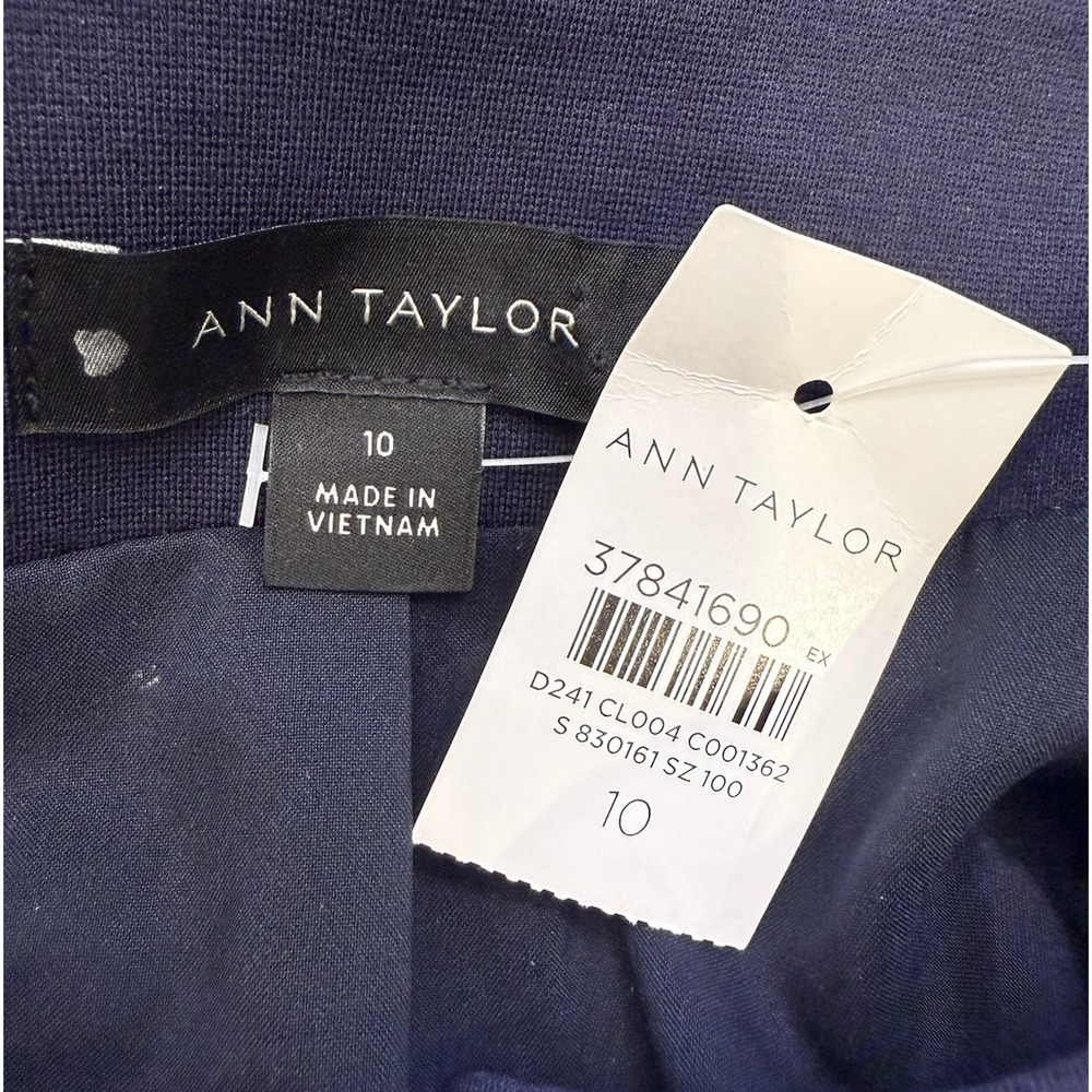 NEW ANN TAYLOR NIGHT SKY BLUE PONTE CREW NECK JACKET SZ 10 - Picture 3 of 5